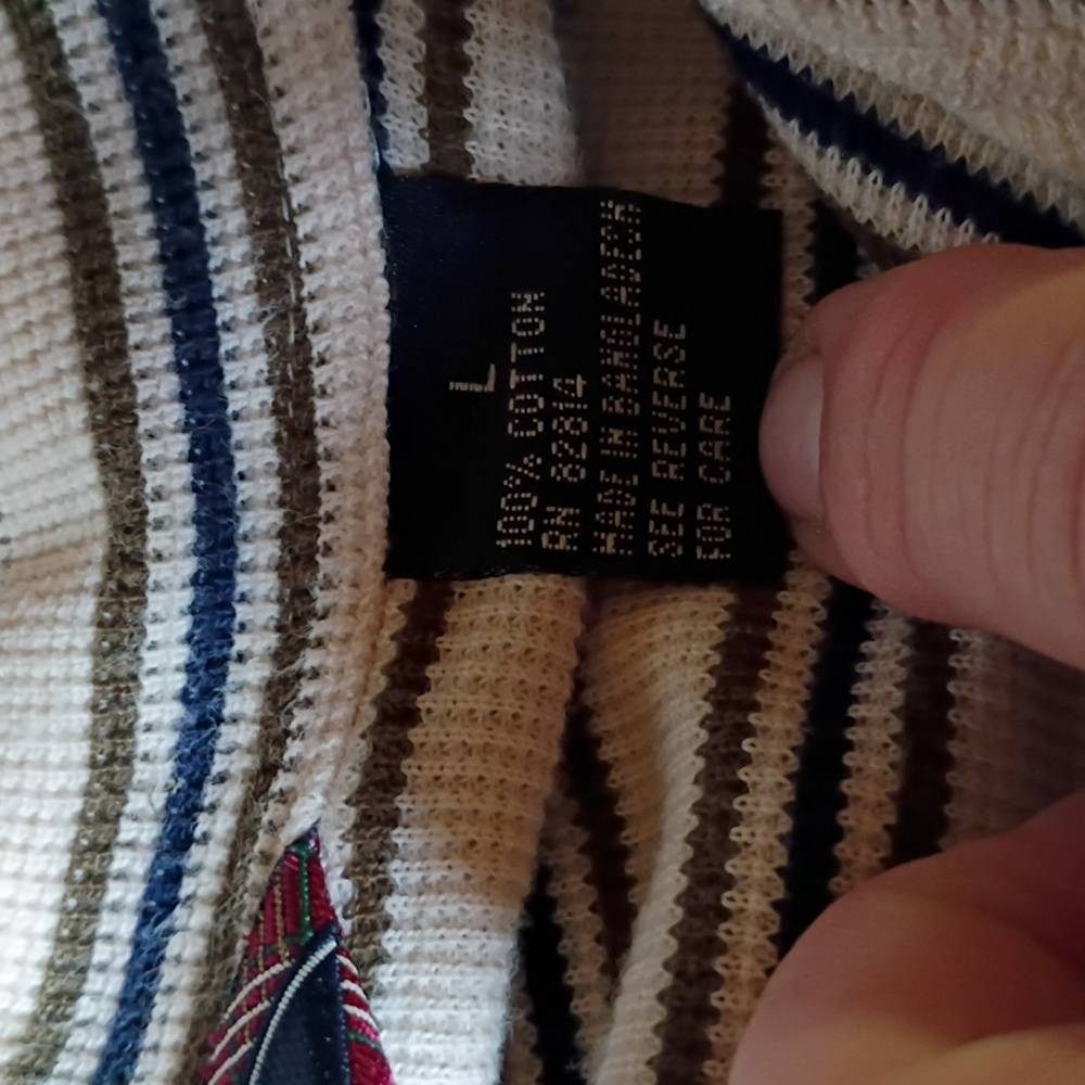 Old College Inn Striped Polo in Cream, Navy & Olive - Picture 10 of 10
